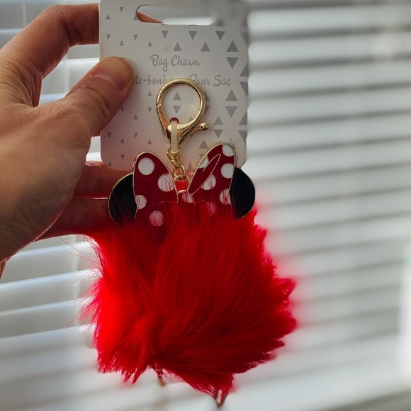Disney Accessories - Disney Store - Minnie Mouse Pom Pom Bag Charm - Brand New, Never Used